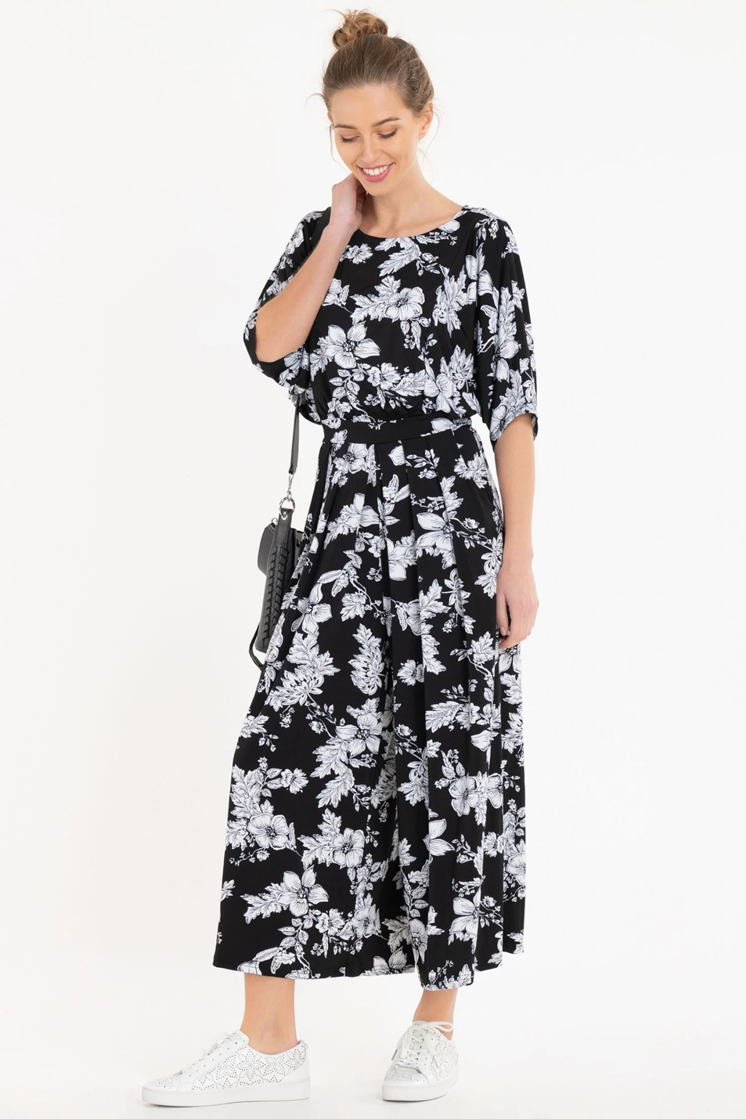 Jolie Moi Bianca Floral Print Black Jumpsuit 5 Jolie Moi Bianca Floral Print Black Jumpsuit - Image 3