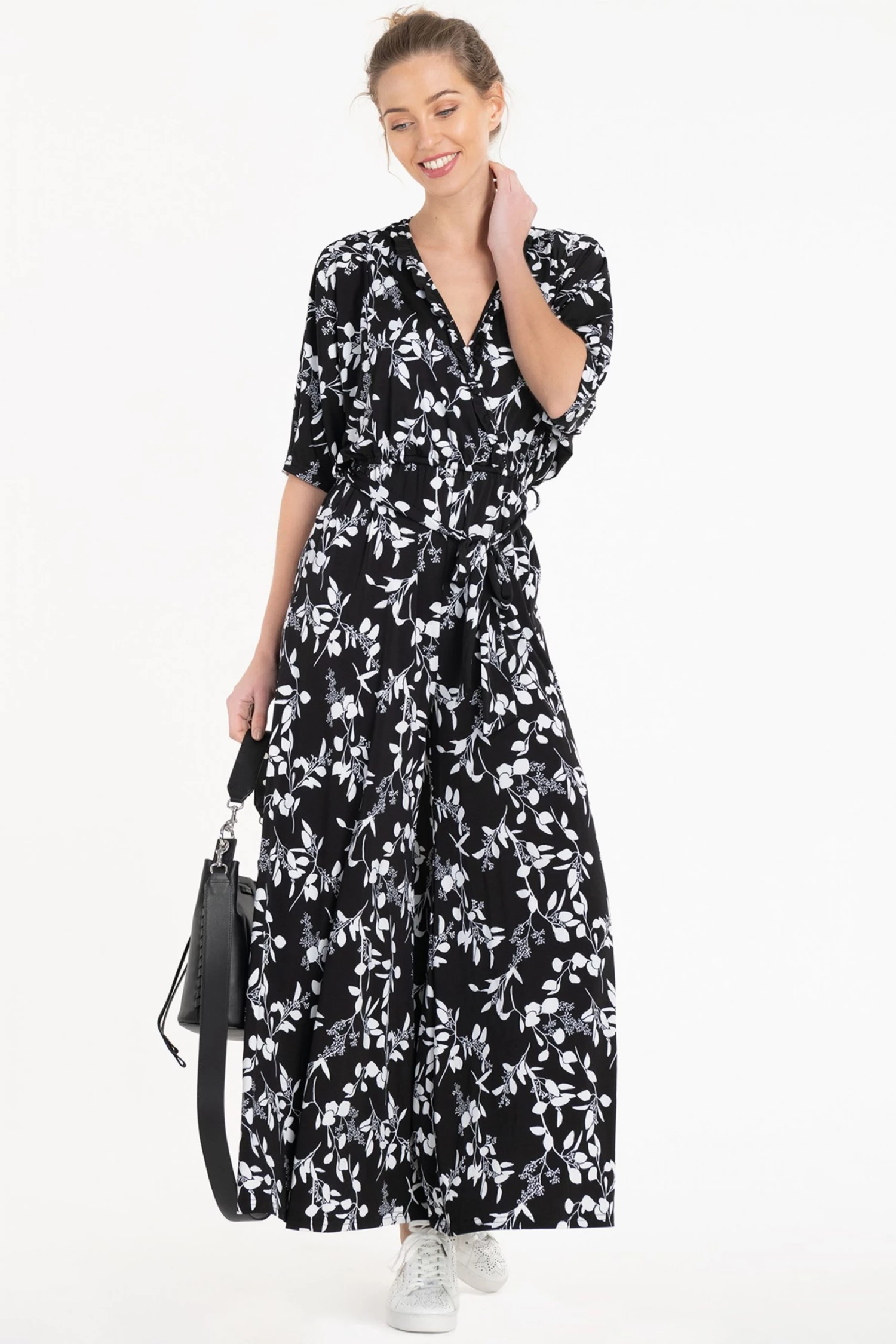 Jolie Moi Bianca Floral Print Black Jumpsuit 6 Jolie Moi Bianca Floral Print Black Jumpsuit - Image 4