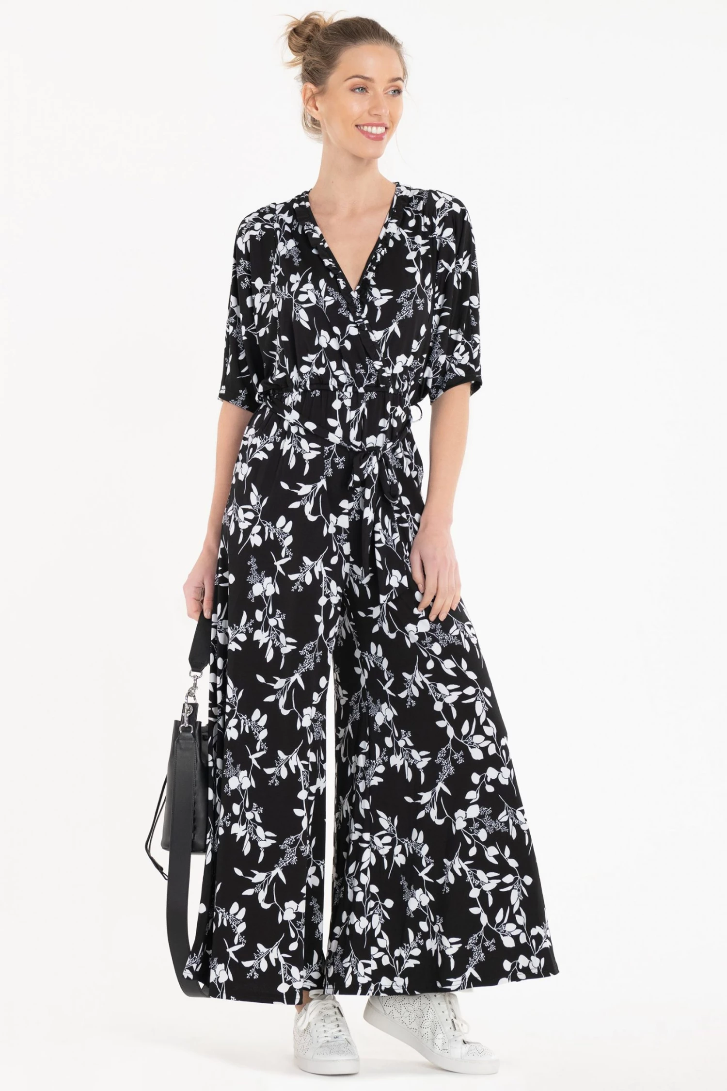 Jolie Moi Bianca Floral Print Black Jumpsuit 7 Jolie Moi Bianca Floral Print Black Jumpsuit - Image 5