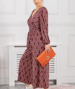 Jolie Moi Red Devora Long Sleeve Jumpsuit -Jolie Moi Sales unnamed file 1392 scaled