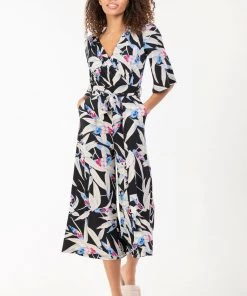 Jolie Moi Cara Black Leaf Print Wrap Jumpsuit -Jolie Moi Sales unnamed file 1404 scaled