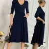 Jolie Moi Blue Delylah V-Neck Midi Dress -Jolie Moi Sales unnamed file 141