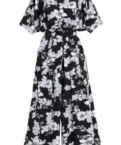 Jolie Moi Cleo Floral Print Black Jumpsuit -Jolie Moi Sales unnamed file 1426