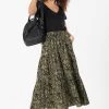 Jolie Moi Green Sara Woven Midi Skirt -Jolie Moi Sales unnamed file 1427