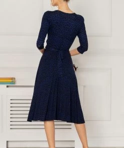 Jolie Moi Blue Delylah V-Neck Midi Dress -Jolie Moi Sales unnamed file 144 scaled