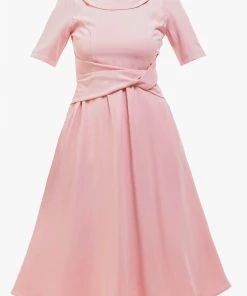 Jolie Moi Pink Beckie Fold Over Neck Dress -Jolie Moi Sales unnamed file 1451 scaled