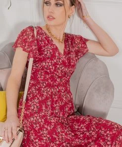 Jolie Moi Red Stacy Cross Front Mesh Dress -Jolie Moi Sales unnamed file 150 scaled