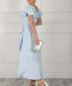 Jolie Moi Blue Vella Frill Wrap Maxi Dress -Jolie Moi Sales unnamed file 158 scaled
