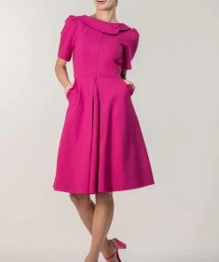 Jolie Moi Pink Sophia Button Collar Dress -Jolie Moi Sales unnamed file 185 scaled