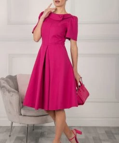 Jolie Moi Pink Sophia Button Collar Dress -Jolie Moi Sales unnamed file 188 scaled