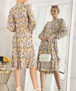 Jolie Moi Yellow Vesper Long Sleeve Midi Dress -Jolie Moi Sales unnamed file 194 scaled