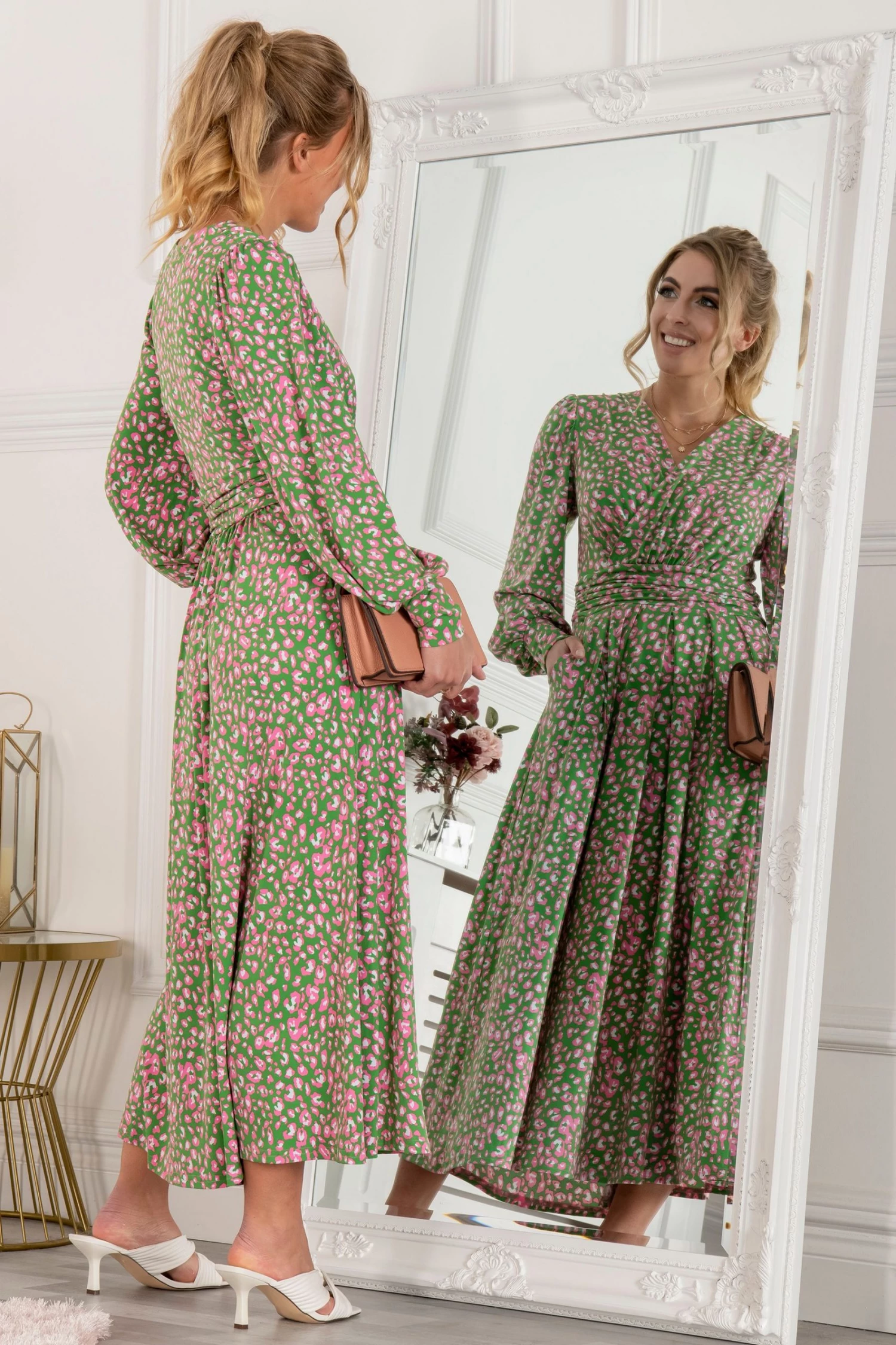 Jolie Moi Green Allyn Long Sleeved Maxi Dress 5 Jolie Moi Green Allyn Long Sleeved Maxi Dress - Image 3