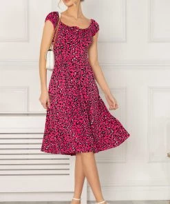 Jolie Moi Pink Lindsey Bow Front Midi Dress -Jolie Moi Sales unnamed file 2 scaled