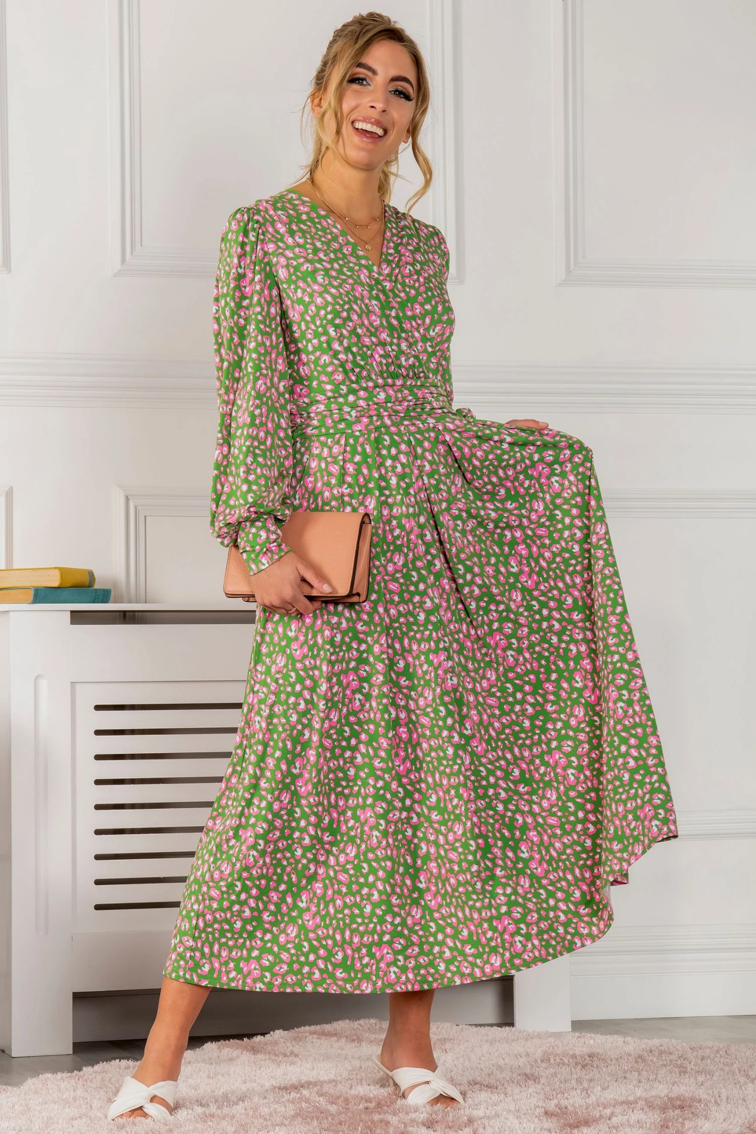 Jolie Moi Green Allyn Long Sleeved Maxi Dress 8 Jolie Moi Green Allyn Long Sleeved Maxi Dress - Image 6