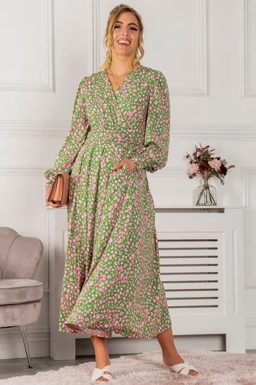 Jolie Moi Green Allyn Long Sleeved Maxi Dress 9 Jolie Moi Green Allyn Long Sleeved Maxi Dress - Image 7
