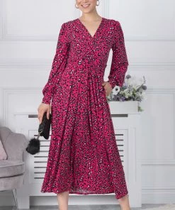 Jolie Moi Pink Long Sleeve Jersey Maxi Dress -Jolie Moi Sales unnamed file 219 scaled