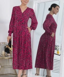 Jolie Moi Pink Long Sleeve Jersey Maxi Dress -Jolie Moi Sales unnamed file 220 scaled