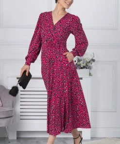 Jolie Moi Pink Long Sleeve Jersey Maxi Dress -Jolie Moi Sales unnamed file 221 scaled