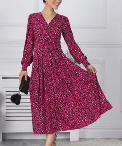 Jolie Moi Pink Long Sleeve Jersey Maxi Dress -Jolie Moi Sales unnamed file 222