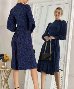 Jolie Moi Blue Vesper Long Sleeve Midi Dress -Jolie Moi Sales unnamed file 246 scaled