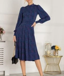 Jolie Moi Blue Vesper Long Sleeve Midi Dress -Jolie Moi Sales unnamed file 248