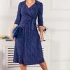 Jolie Moi Blue Sylvie Wrap Collar Dress -Jolie Moi Sales unnamed file 249
