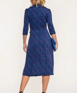 Jolie Moi Blue Sylvie Wrap Collar Dress -Jolie Moi Sales unnamed file 250 scaled