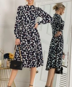 Jolie Moi Blue Kathryn Long Sleeve Midi Dress -Jolie Moi Sales unnamed file 258 scaled