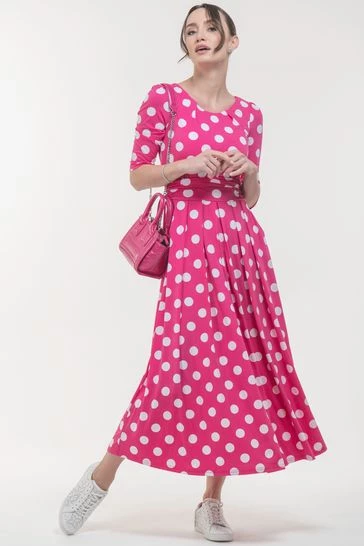 Jolie Moi Pink Deasia Polka Dot Print Maxi Dress 9 Jolie Moi Pink Deasia Polka Dot Print Maxi Dress - Image 7