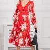 Jolie Moi Red Gianna Long Sleeve Mesh Dress -Jolie Moi Sales unnamed file 267