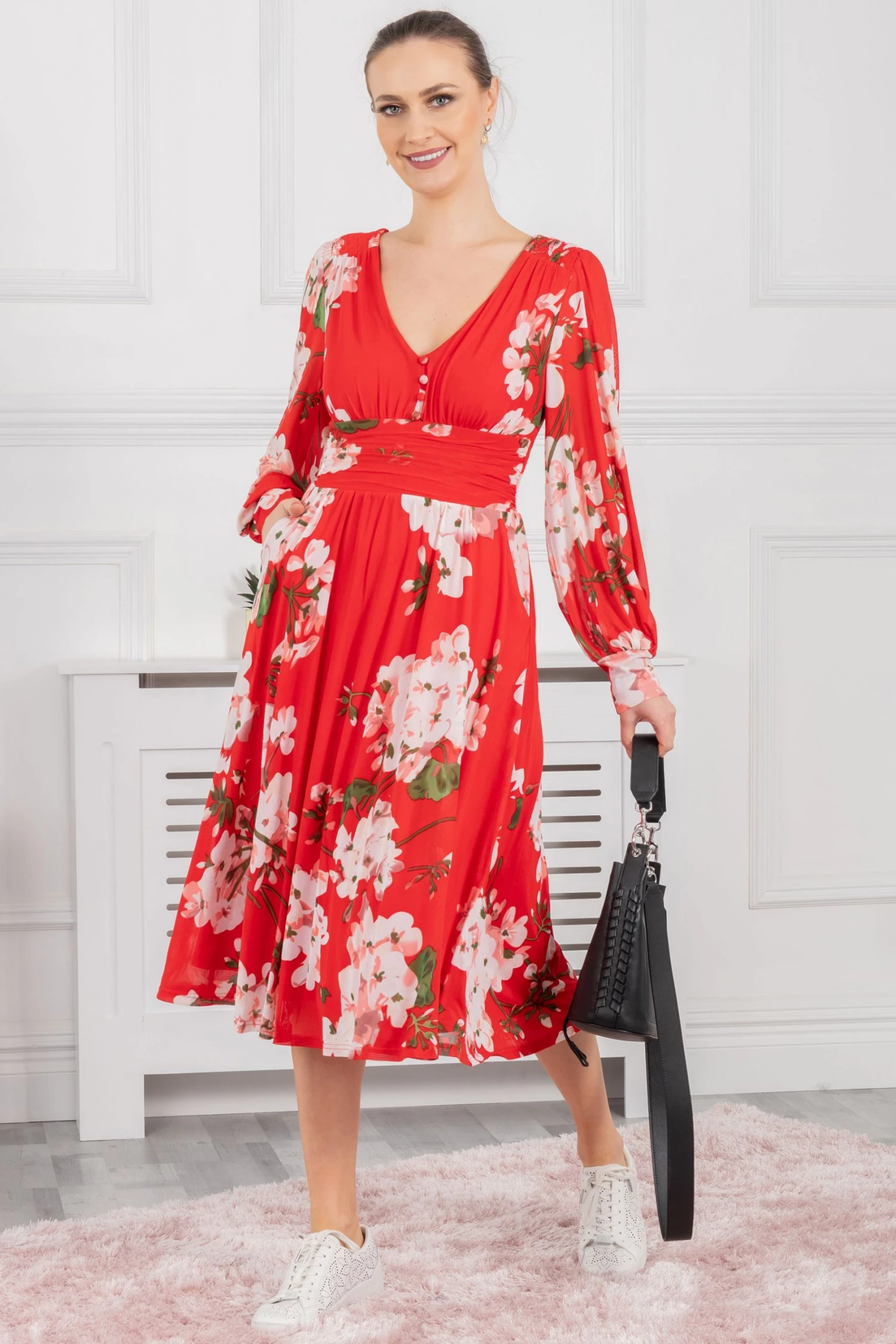 Jolie Moi Red Gianna Long Sleeve Mesh Dress 3 Jolie Moi Red Gianna Long Sleeve Mesh Dress