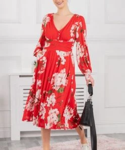 Jolie Moi Red Gianna Long Sleeve Mesh Dress 15 Jolie Moi Red Gianna Long Sleeve Mesh Dress -Jolie Moi Sales unnamed file 273