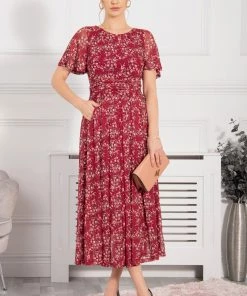 Jolie Moi Red Julita Mesh Maxi Dress -Jolie Moi Sales unnamed file 283 scaled