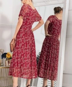 Jolie Moi Red Julita Mesh Maxi Dress -Jolie Moi Sales unnamed file 285 scaled