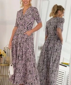 Jolie Moi Pink Kendall Wrap Front Maxi Dress -Jolie Moi Sales unnamed file 291 scaled
