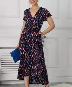 Jolie Moi Blue Lola Wrap Dip Hem Maxi Dress -Jolie Moi Sales unnamed file 302 scaled