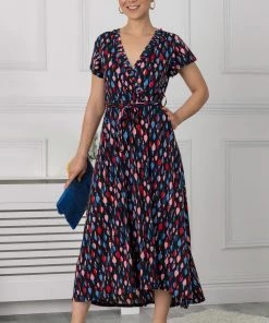 Jolie Moi Blue Lola Wrap Dip Hem Maxi Dress -Jolie Moi Sales unnamed file 303 scaled