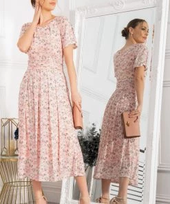 Jolie Moi Orange Gianna Print Mesh Maxi Dress -Jolie Moi Sales unnamed file 31 scaled