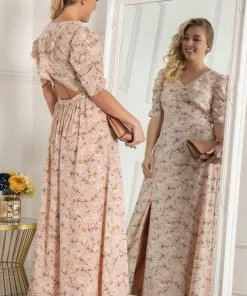 Jolie Moi Pink Puffy Sleeved Maxi Dress -Jolie Moi Sales unnamed file 316 scaled