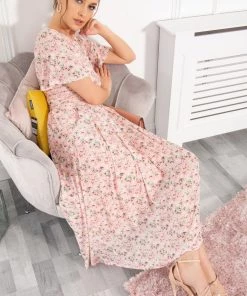 Jolie Moi Orange Gianna Print Mesh Maxi Dress -Jolie Moi Sales unnamed file 32 scaled