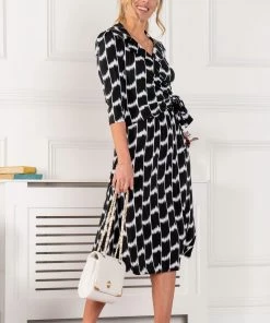 Jolie Moi Sylvie Black Wrap Collar Dress -Jolie Moi Sales unnamed file 321 scaled