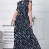 Jolie Moi Blue Ruffle Shoulder Maxi Dress -Jolie Moi Sales unnamed file 324