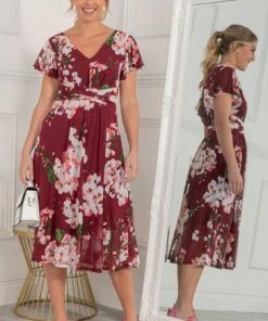 Jolie Moi Bethany Red Mesh Midi Dress -Jolie Moi Sales unnamed file 336