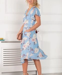 Jolie Moi Blue Kiley Wrap Front Mesh Dress -Jolie Moi Sales unnamed file 352 scaled