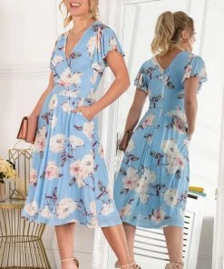 Jolie Moi Blue Kiley Wrap Front Mesh Dress -Jolie Moi Sales unnamed file 353 scaled