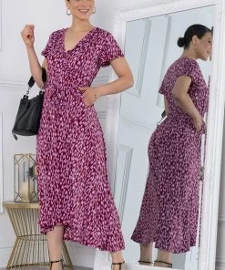 Jolie Moi Red Wrap Dip Hem Maxi Dress -Jolie Moi Sales unnamed file 358 scaled