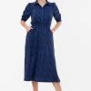 Jolie Moi Animal Calla Ruched Sleeve Shirt Dress