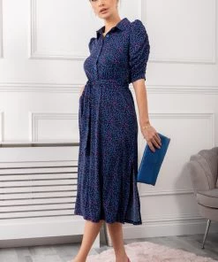 Jolie Moi Animal Calla Ruched Sleeve Shirt Dress -Jolie Moi Sales unnamed file 379 scaled