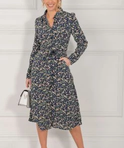 Jolie Moi Blue Shea Viscose Shirt Midi Dress -Jolie Moi Sales unnamed file 387 scaled