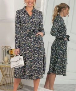 Jolie Moi Blue Shea Viscose Shirt Midi Dress -Jolie Moi Sales unnamed file 388